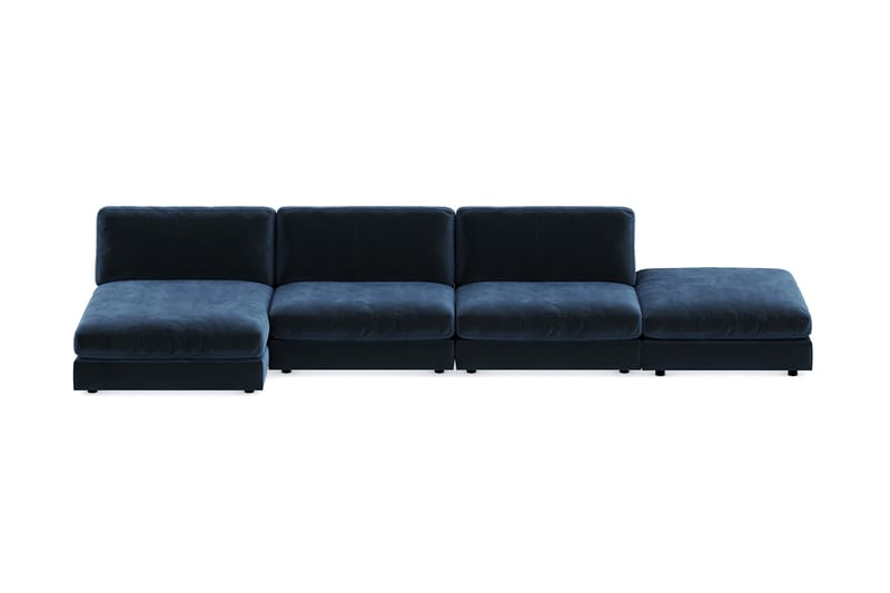 ALSTAD U-modulsoffa med Divan Vändbar Sammet Midnattsblå - Komplett modulsoffa