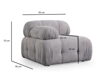 Belgin Högermodul / Fåtölj 95 cm med fasta armstöd - Ljusgrå - Möbler - Vardagsrum - Soffor - Modulsoffor - Hörnmodul