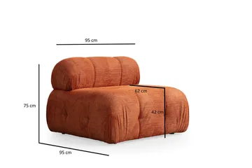 Belgin Mittmodul / Fåtölj 95 cm med fast ryggstöd - Orange - Möbler - Vardagsrum - Soffor - Modulsoffor - Mittmodul