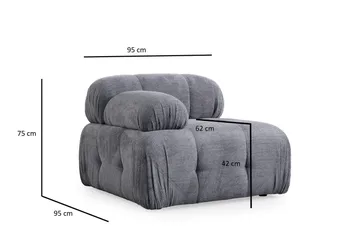 Belgin Vänstermodul / Fåtölj 95 cm med fasta armstöd - Grå - Möbler - Vardagsrum - Soffor - Modulsoffor - Hörnmodul