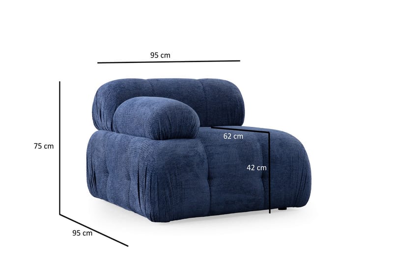 Bengul Vänstermodul 95 cm - Blå - Möbler - Vardagsrum - Soffor - Modulsoffor - Hörnmodul
