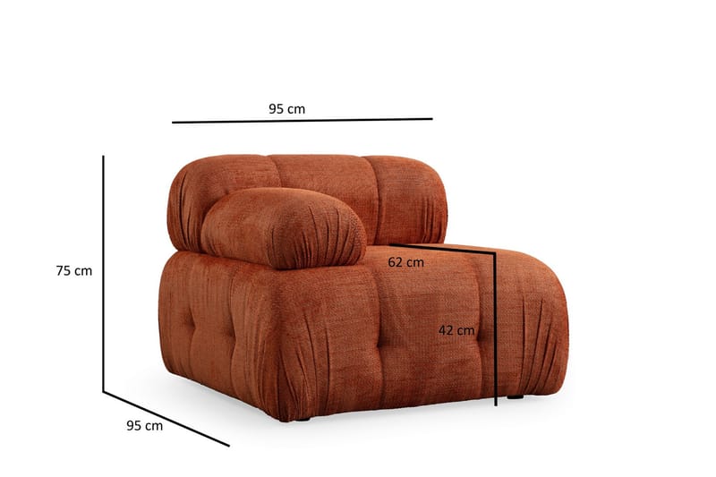 Bengul Vänstermodul 95 cm - Orange - Möbler - Vardagsrum - Soffor - Modulsoffor - Hörnmodul