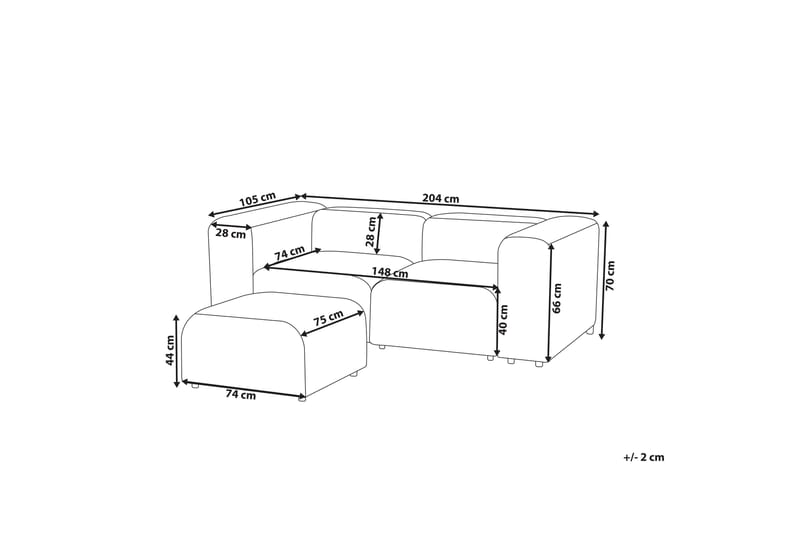 Brenden Modulsoffa 2-sits - Beige - Möbler - Vardagsrum - Soffor - Modulsoffor - Komplett modulsoffa