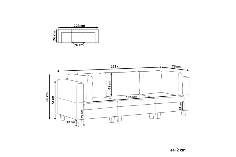 Buck Modulsoffa 3-sits - Grå/Svart - Möbler - Vardagsrum - Soffor - Modulsoffor - Komplett modulsoffa