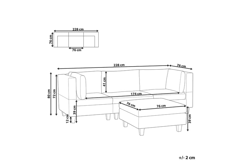 Buck Modulsoffa 3-sits - Grå/Svart - Möbler - Vardagsrum - Soffor - Modulsoffor - Komplett modulsoffa