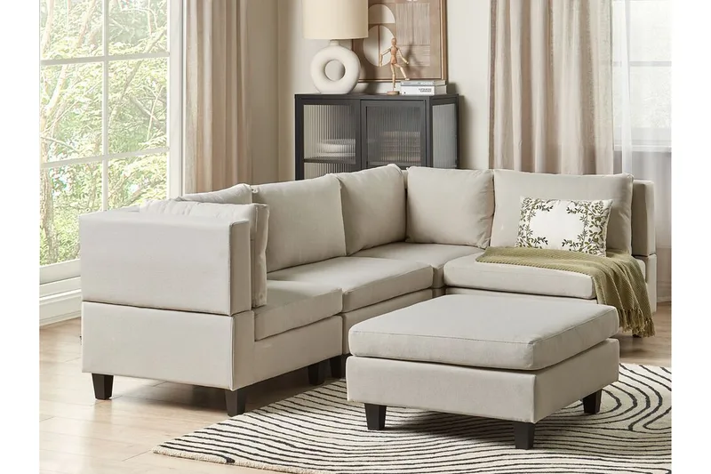 Buck Modulsoffa 4-sits - Beige/Svart - Möbler - Vardagsrum - Soffor - Modulsoffor - Komplett modulsoffa