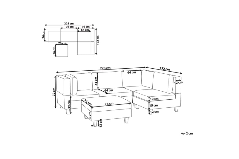 Buck Modulsoffa 4-sits - Grå - Möbler - Vardagsrum - Soffor - Modulsoffor - Komplett modulsoffa