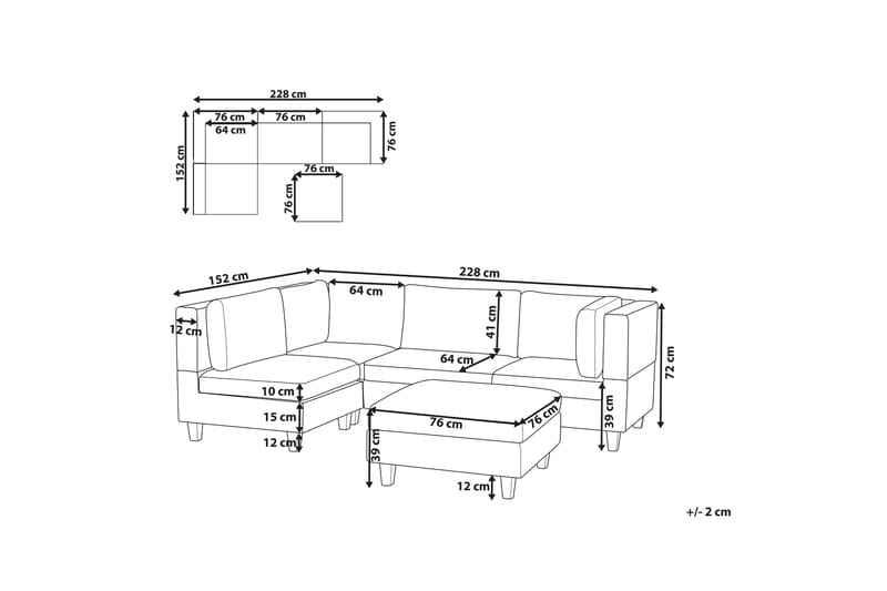 Buck Modulsoffa 4-sits - Grå - Möbler - Vardagsrum - Soffor - Modulsoffor - Komplett modulsoffa