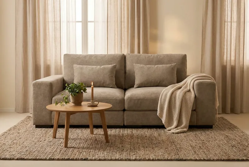 Dubai 2-sits soffa Extra Djup i Chenille - Brun - Möbler - Vardagsrum - Soffor - Modulsoffor - Komplett modulsoffa
