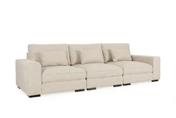 Dubai 3-sits soffa Extra Djup i Chenille - Beige - Möbler - Vardagsrum - Soffor - Modulsoffor - Komplett modulsoffa