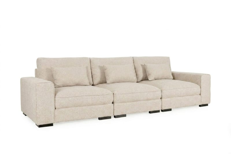 Dubai 3-sits soffa Extra Djup i Chenille - Beige - Möbler - Vardagsrum - Soffor - Modulsoffor - Komplett modulsoffa