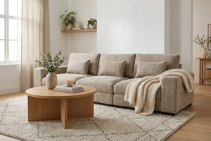Dubai 3-sits soffa Extra Djup i Chenille - Brun - Möbler - Vardagsrum - Soffor - Modulsoffor - Komplett modulsoffa