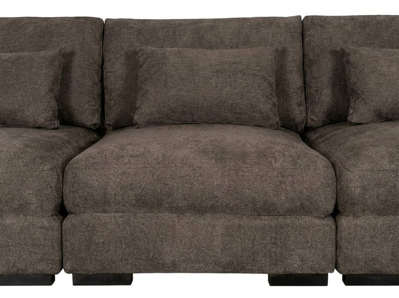 Dubai 3-sits soffa Extra Djup i Chenille - Mörkbrun - Möbler - Vardagsrum - Soffor - Modulsoffor - Komplett modulsoffa