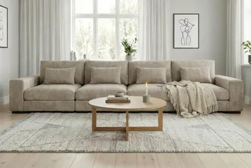 Dubai 4-sits soffa Extra Djup i Chenille - Brun - Möbler - Vardagsrum - Soffor - Modulsoffor - Komplett modulsoffa
