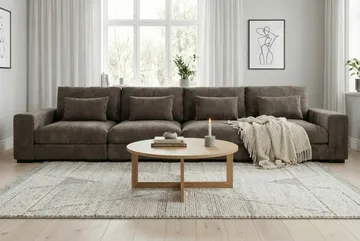 Dubai 4-sits soffa Extra Djup i Chenille - Mörkbrun - Möbler - Vardagsrum - Soffor - Modulsoffor - Komplett modulsoffa