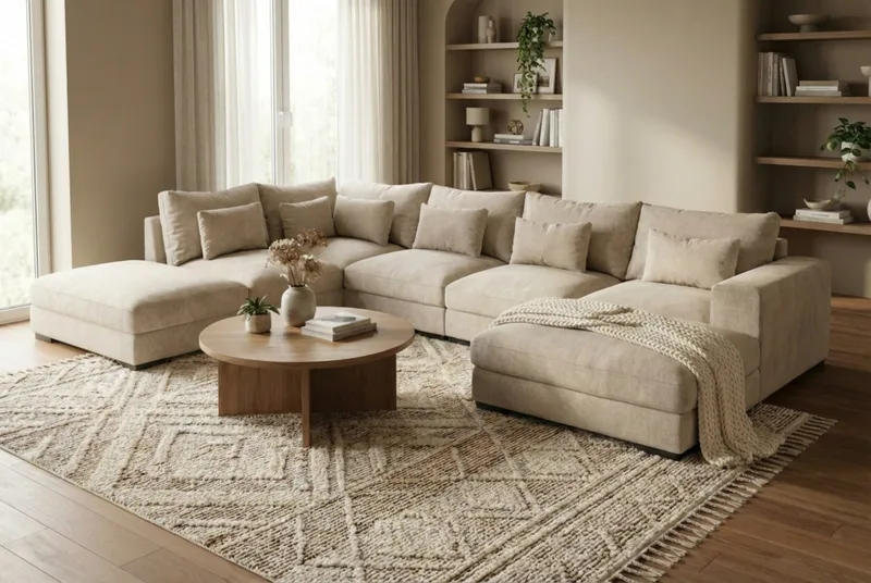 Dubai Armstöd Höger i Chenille - Beige - Möbler - Vardagsrum - Soffor - Modulsoffor - Hörnmodul