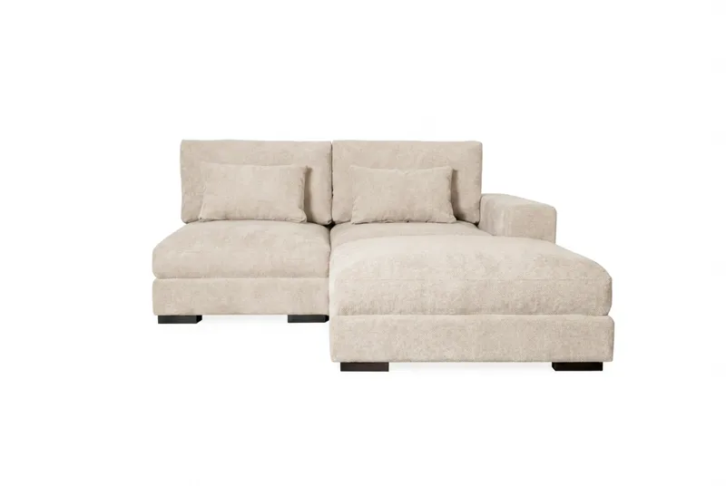 Dubai Divansoffa Höger Extra Djup i Chenille, Beige