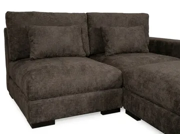 Dubai Divansoffa Höger Extra Djup i Chenille - Mörkbrun - Möbler - Vardagsrum - Soffor - Modulsoffor - Komplett modulsoffa