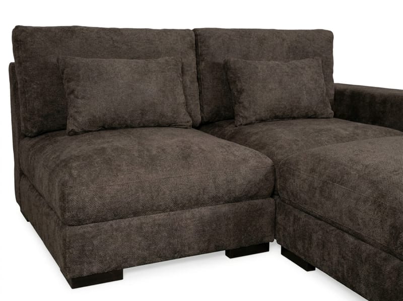 Dubai Divansoffa Höger Extra Djup i Chenille - Mörkbrun - Möbler - Vardagsrum - Soffor - Modulsoffor - Komplett modulsoffa