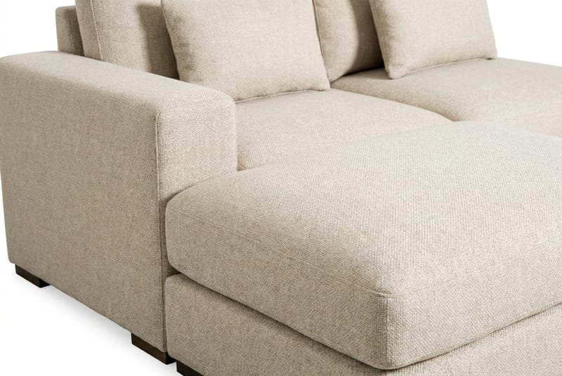 Dubai Divansoffa Vänster Extra Djup i Chenille - Beige - Möbler - Vardagsrum - Soffor - Modulsoffor - Komplett modulsoffa