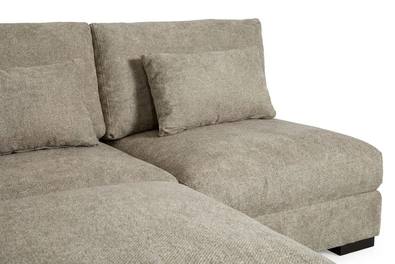 Dubai Divansoffa Vänster Extra Djup i Chenille - Brun - Möbler - Vardagsrum - Soffor - Modulsoffor - Komplett modulsoffa