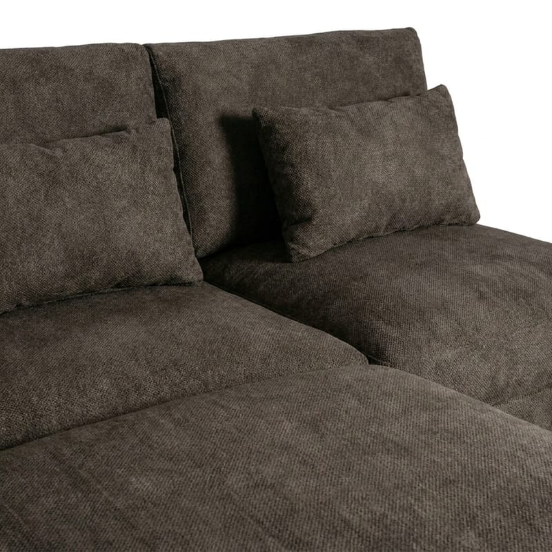 Dubai Divansoffa Vänster Extra Djup i Chenille - Mörkbrun - Möbler - Vardagsrum - Soffor - Modulsoffor - Komplett modulsoffa