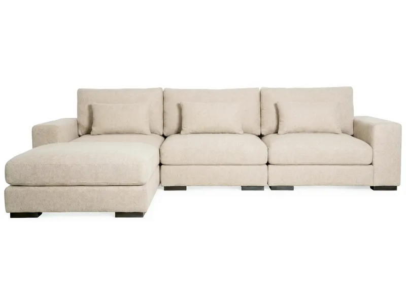 Dubai Extra djup 4-sits Modulsoffa med divan höger i tyg vändbar Extra Djup - Beige - Möbler - Vardagsrum - Soffor - Modulsoffor - Komplett modulsoffa