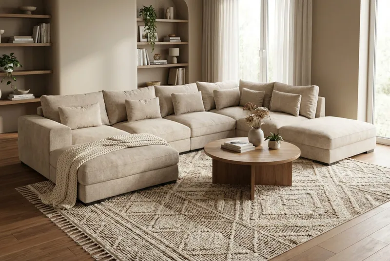Dubai Hörnmodul i Chenille Extra Djup - Beige - Möbler - Vardagsrum - Soffor - Modulsoffor - Hörnmodul