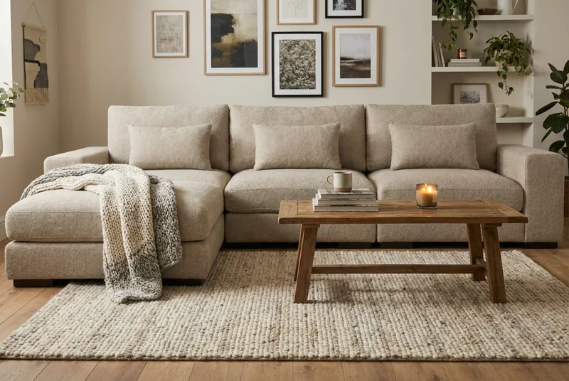 Dubai Mittmodul i Tyg Extra Djup - Beige/Grå - Möbler - Vardagsrum - Soffor - Modulsoffor - Mittmodul