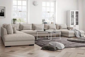 Dubai Stor U-modulsoffa Byggbar med Divan Höger Extra Djup - Ljus / Beige - Möbler - Vardagsrum - Soffor - Modulsoffor - Komplett modulsoffa
