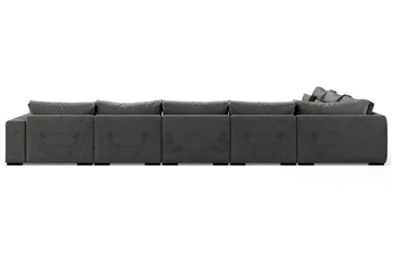 Dubai Stor U-modulsoffa Large med Divan Höger Sammet Extra Djup - Mörkgrå - Möbler - Vardagsrum - Soffor - Modulsoffor - Komplett modulsoffa