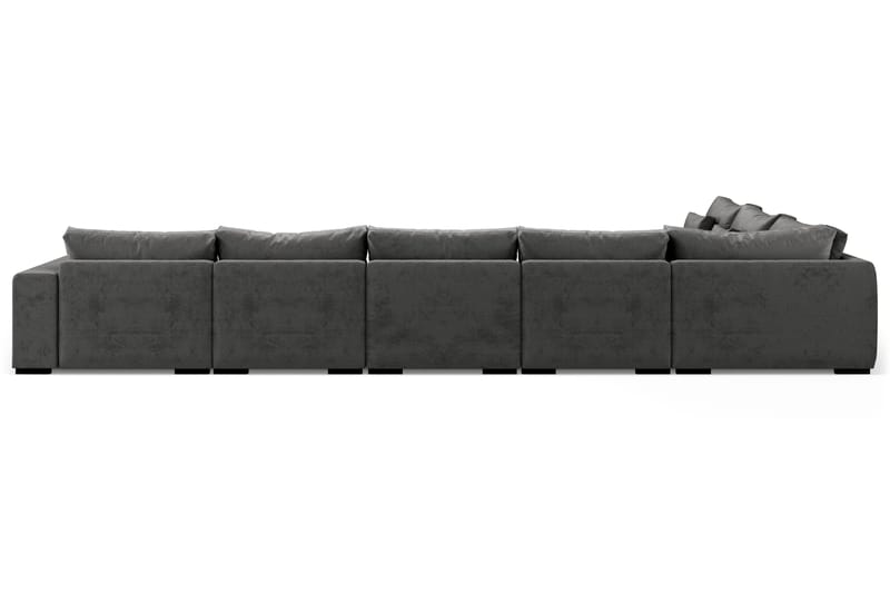 Dubai Stor U-modulsoffa Large med Divan Höger Sammet Extra Djup - Mörkgrå - Möbler - Vardagsrum - Soffor - Modulsoffor - Komplett modulsoffa