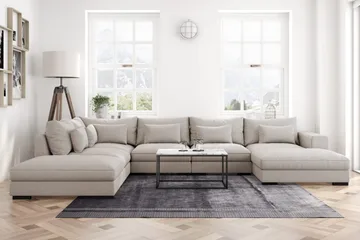 Dubai Stor U-modulsoffa med Divan Höger 432 cm Extra Djup - Beige - Möbler - Vardagsrum - Soffor - Modulsoffor - Komplett modulsoffa