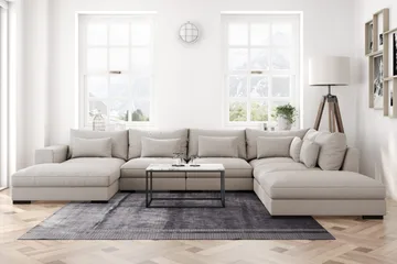Dubai Stor U-modulsoffa med Divan Vänster 432 cm Extra Djup - Beige - Möbler - Vardagsrum - Soffor - Modulsoffor - Komplett modulsoffa