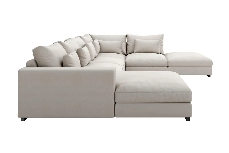 Dubai Stor U-modulsoffa med Divan Vänster 432 cm Extra Djup - Beige - Möbler - Vardagsrum - Soffor - Modulsoffor - Komplett modulsoffa