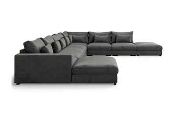Dubai Stor U-modulsoffa med Divan Vänster Sammet 527 cm Extra Djup - Mörkgrå - Möbler - Vardagsrum - Soffor - Modulsoffor - Komplett modulsoffa