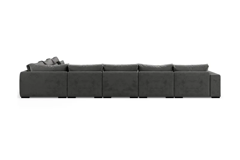 Dubai Stor U-modulsoffa med Divan Vänster Sammet 527 cm Extra Djup - Mörkgrå - Möbler - Vardagsrum - Soffor - Modulsoffor - Komplett modulsoffa