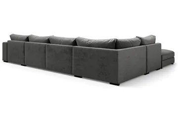 Dubai Stor U Soffa modul med Divan Höger Sammet Extra djup - Mörkgrå - Möbler - Vardagsrum - Soffor - Modulsoffor - Komplett modulsoffa