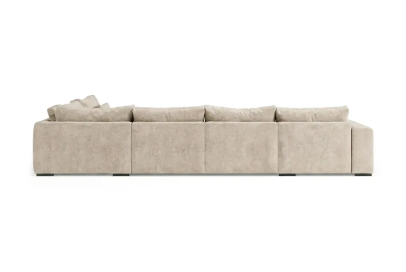 Dubai Stor U Soffa modul med Divan Vänster Extra Djup i Chenille - Beige - Möbler - Vardagsrum - Soffor - Modulsoffor - Komplett modulsoffa