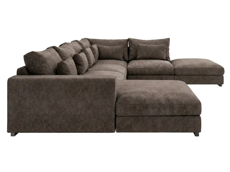 Dubai Stor U Soffa modul med Divan Vänster Extra Djup i Chenille - Mörkbrun - Möbler - Vardagsrum - Soffor - Modulsoffor - Komplett modulsoffa