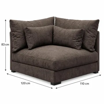 Dubai Stor U Soffa modul med Divan Vänster Extra Djup i Chenille - Mörkbrun - Möbler - Vardagsrum - Soffor - Modulsoffor - Komplett modulsoffa