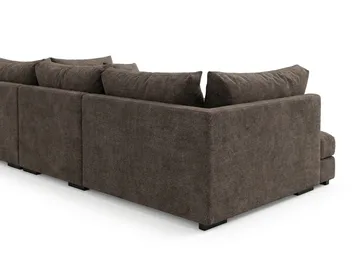 Dubai Stor U Soffa modul med Divan Vänster Extra Djup i Chenille - Mörkbrun - Möbler - Vardagsrum - Soffor - Modulsoffor - Komplett modulsoffa