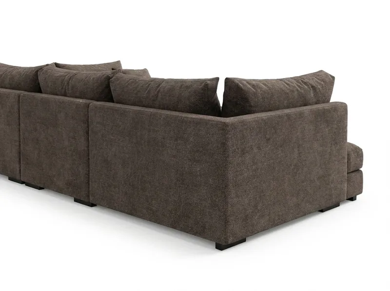 Dubai Stor U Soffa modul med Divan Vänster Extra Djup i Chenille - Mörkbrun - Möbler - Vardagsrum - Soffor - Modulsoffor - Komplett modulsoffa