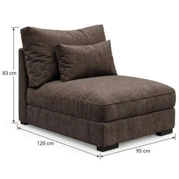 Dubai Stor U Soffa modul med Divan Vänster Extra Djup i Chenille - Mörkbrun - Möbler - Vardagsrum - Soffor - Modulsoffor - Komplett modulsoffa