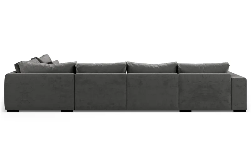 Dubai Stor U Soffa modul med Divan Vänster Sammet Extra djup - Mörkgrå - Möbler - Vardagsrum - Soffor - Modulsoffor - Komplett modulsoffa