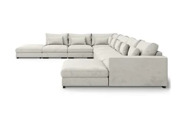 Dubai U-modulsoffa Large med Divan Höger Sammet Extra Djup - Vit - Möbler - Vardagsrum - Soffor - Modulsoffor - Komplett modulsoffa