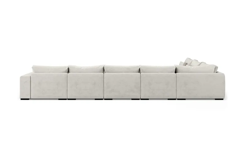 Dubai U-modulsoffa Large med Divan Höger Sammet Extra Djup - Vit - Möbler - Vardagsrum - Soffor - Modulsoffor - Komplett modulsoffa