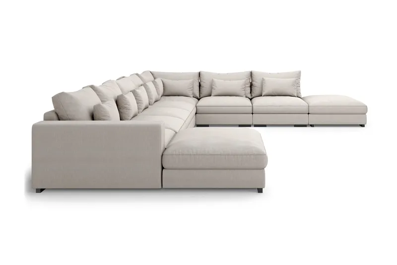 Dubai U-modulsoffa Large med Divan Vänster Extra Djup - Beige - Möbler - Vardagsrum - Soffor - Modulsoffor - Komplett modulsoffa