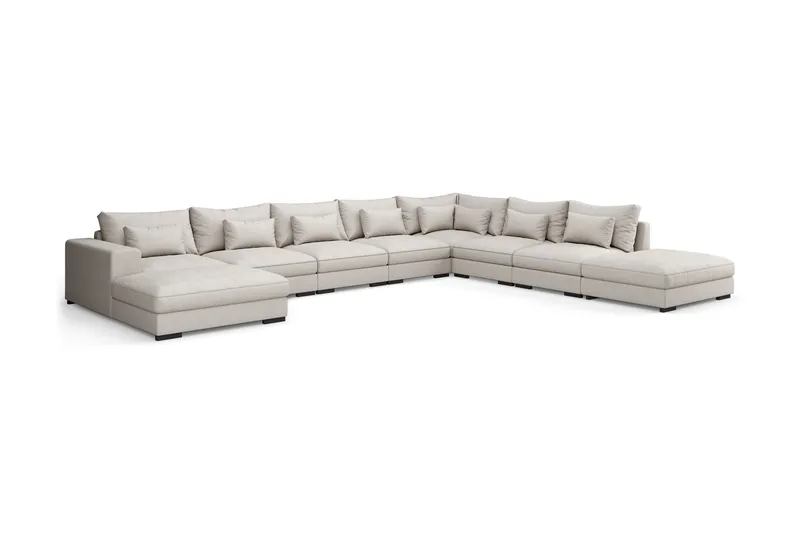 Dubai U-modulsoffa Large med Divan Vänster Extra Djup - Beige - Möbler - Vardagsrum - Soffor - Modulsoffor - Komplett modulsoffa