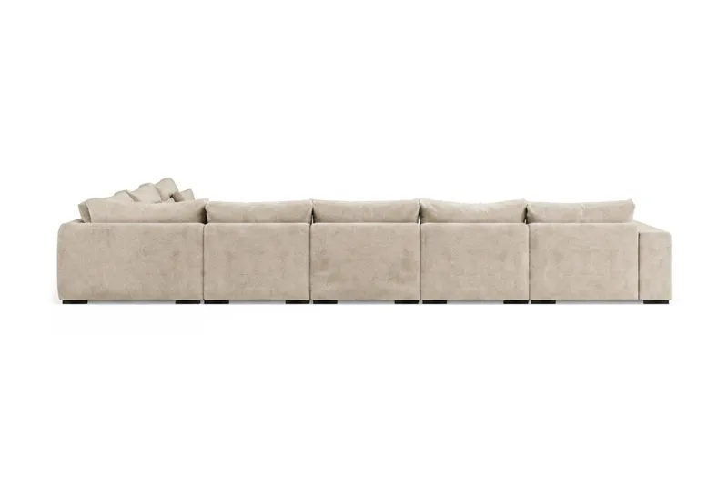 Dubai U-modulsoffa Large med Divan Vänster Extra Djup i Chenille - Beige - Möbler - Vardagsrum - Soffor - Modulsoffor - Komplett modulsoffa